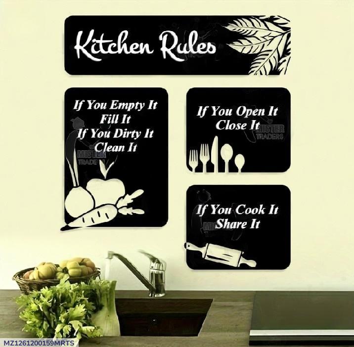 kitchen rules wooden wall art