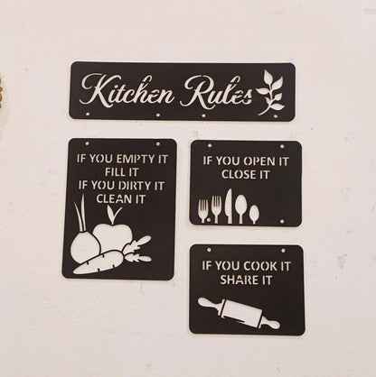 kitchen rules wooden wall art
