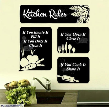 kitchen rules wooden wall art